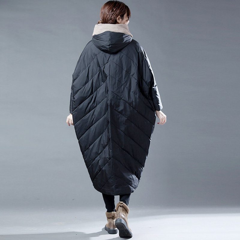 Manteau D'hiver À Capuche À Manches Chauve-souris