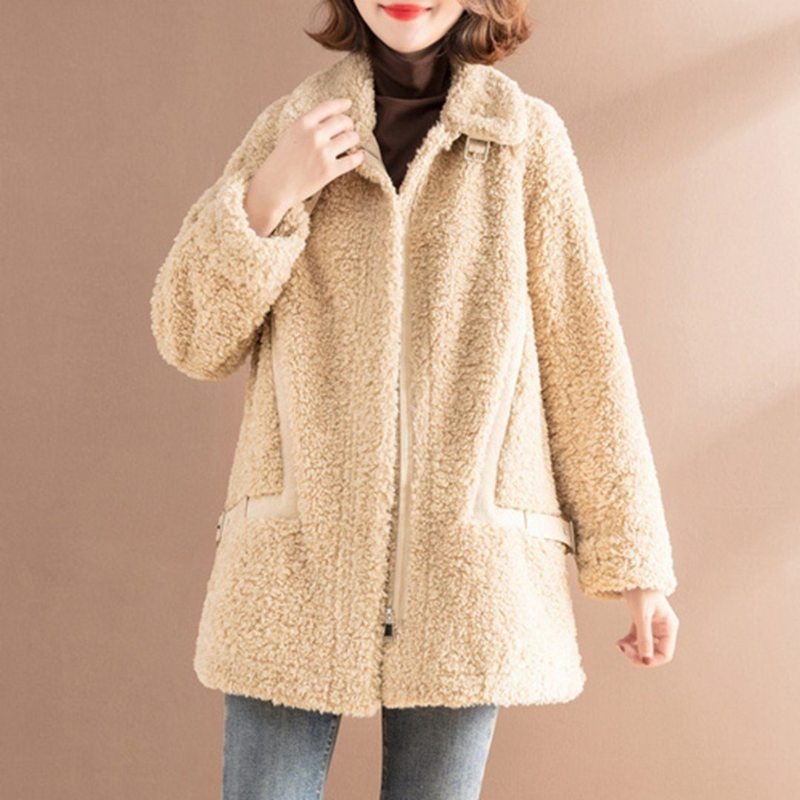Manteau De Veste De Moto En Cachemire Teddy Bear