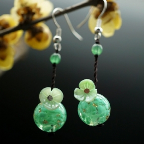 Boucles D'oreilles Coquillages Glacis Colorés Vintage Pour Femmes