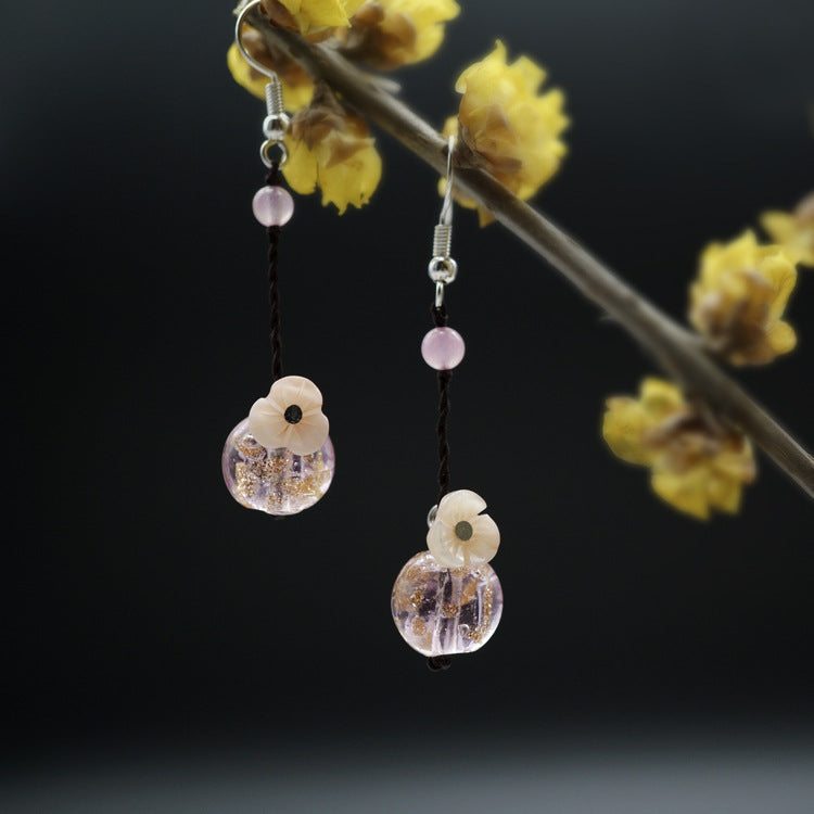 Boucles D'oreilles Coquillages Glacis Colorés Vintage Pour Femmes
