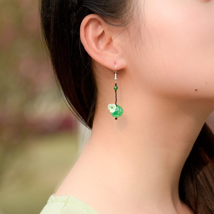 Boucles D'oreilles Coquillages Glacis Colorés Vintage Pour Femmes
