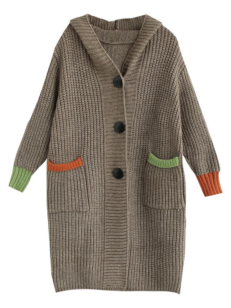 Veste Cardigan À Capuche Ample Grande Taille D'automne