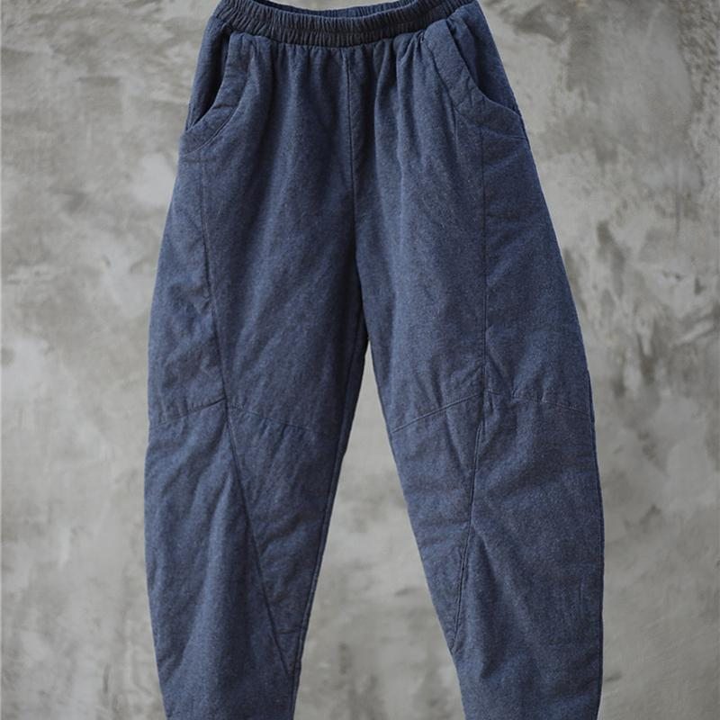 Pantalon En Coton Et Lin Rétro En Jacquard Brossé Littéraire