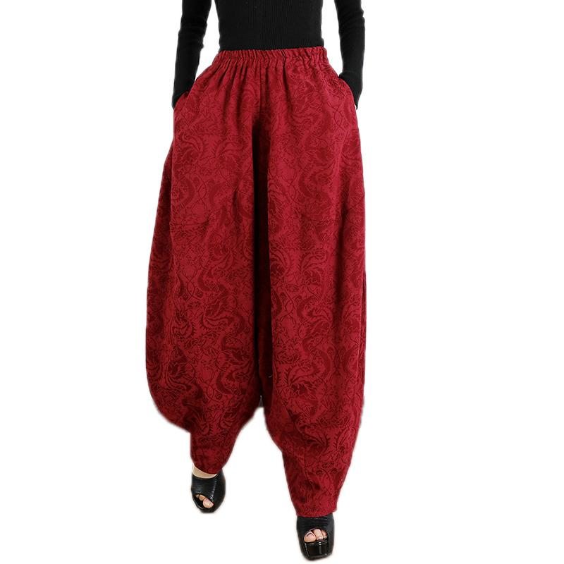 Pantalon Harlan À Coutures Jacquard En Coton D'automne