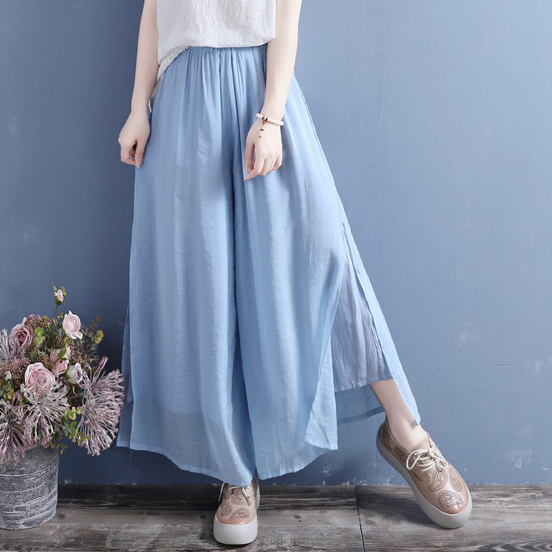 Pantalon Large Ample En Lin Pour Femme